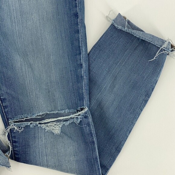 Madewell Size 28T Distressed 9” High Rise Skinny Raw Hem Blue Jeans - Picture 6 of 14